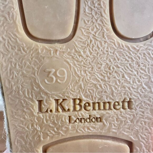 LK Bennett Tan and White Woven Multicolored Flat Espadrilles Size 39 - Picture 5 of 7